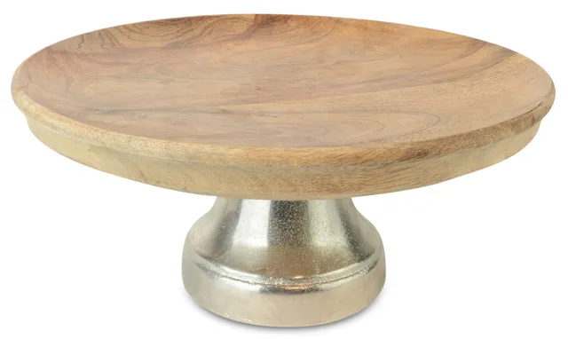 riffelmacher-dekoteller-metallfu-70349-mangoholz-30x13cm-natur image 1