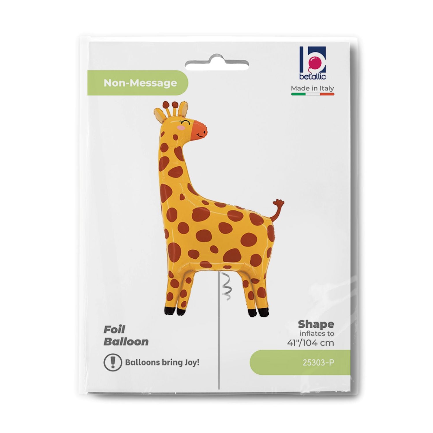 das-kost-mland-folienballon-giraffe-104cm-shape-41-helium image 2
