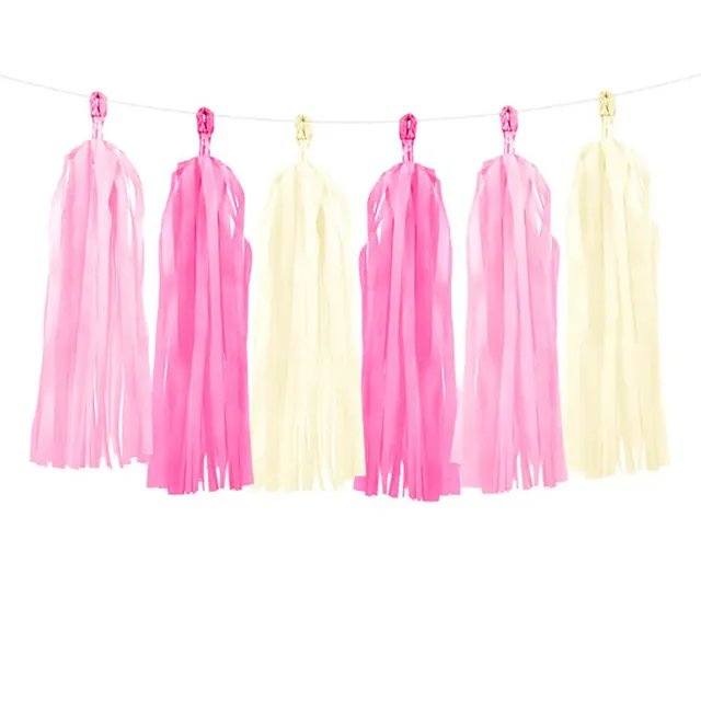 das-kost-mland-girlande-quasten-creme-pink-12-stk-200-cm image 1