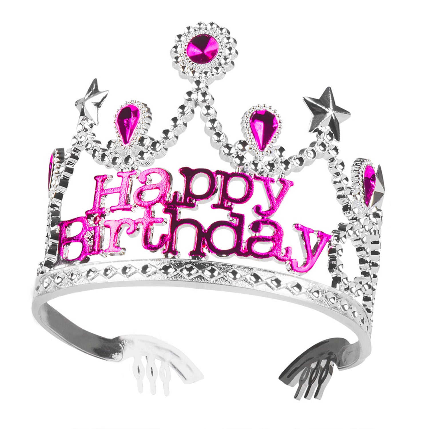 das-kost-mland-tiara-happy-birthday-krone-pink-silber-kinder image 2