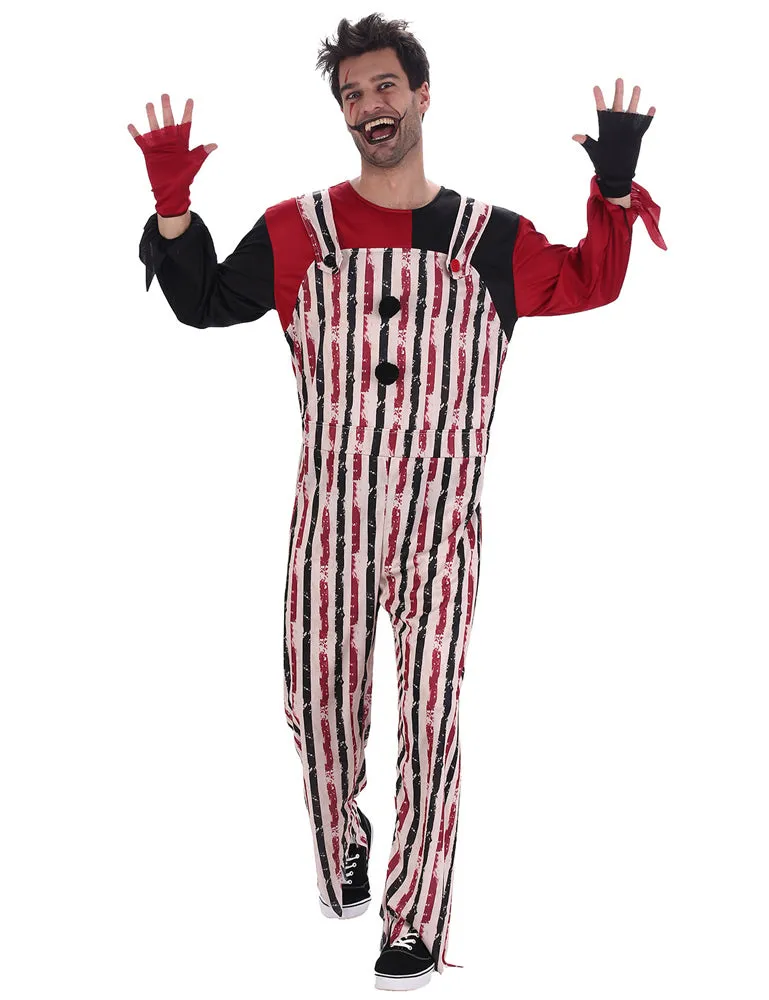 das-kost-mland-herren-horror-clown-anzug-striped-rot-schwarz-l image 1