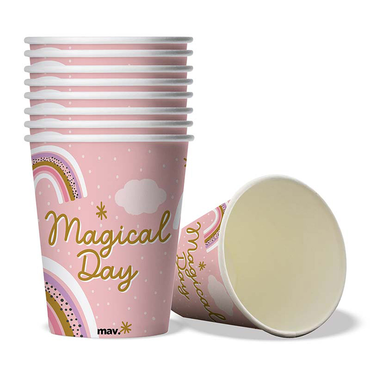 das-kost-mland-dekorationen-pappbecher-magical-day-200ml-8-stk image 1