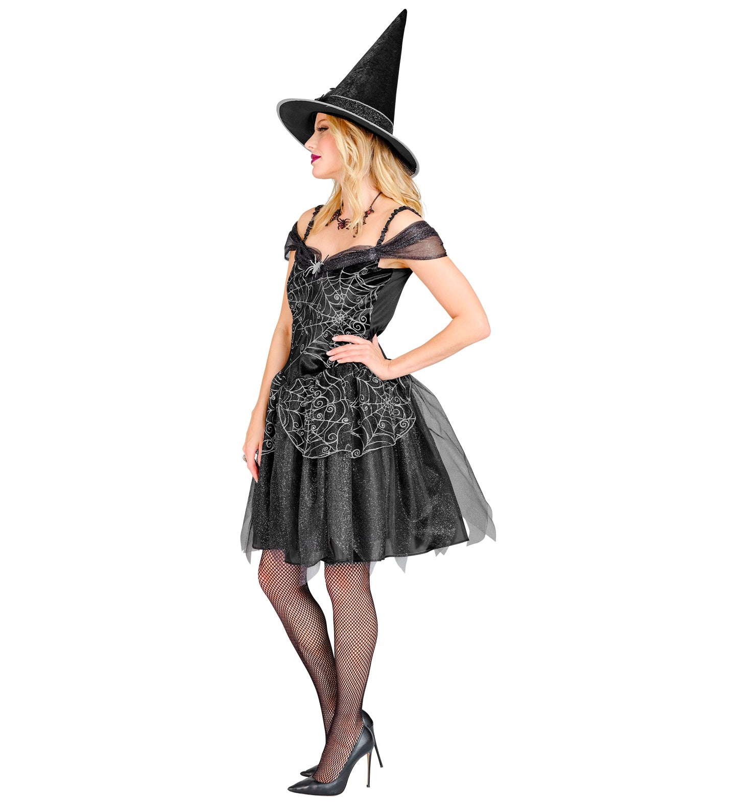das-kost-mland-morgana-hexe-kost-m-damen-schwarz-kleid-hut-gr-l image 3