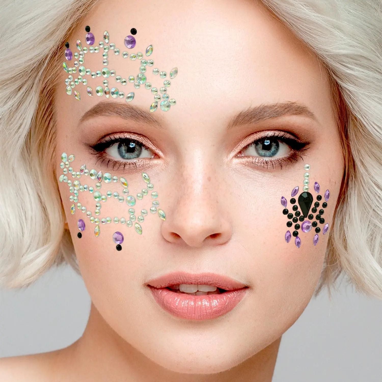 das-kost-mland-spinne-face-jewels-glitzersteine-mehrfarbig image 3