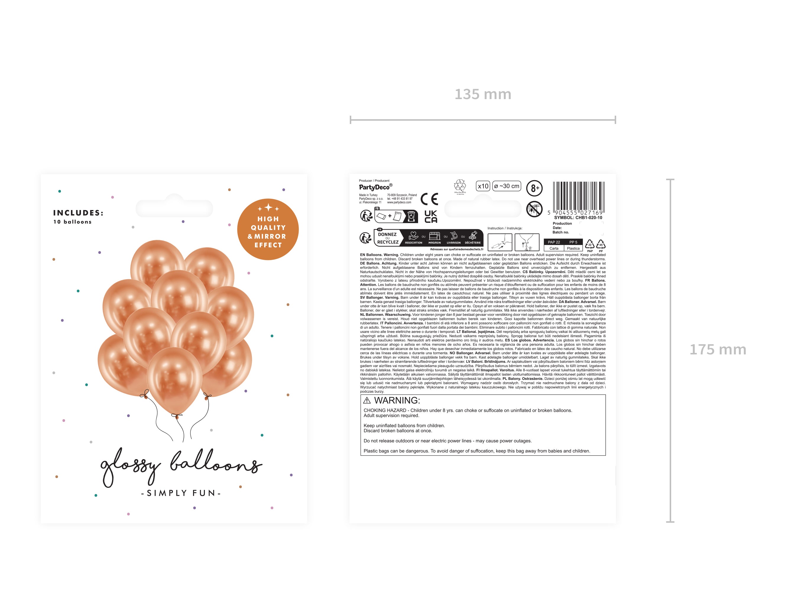 das-kost-mland-uni-glossy-luftballon-copper-30cm-10-st-ck image 2