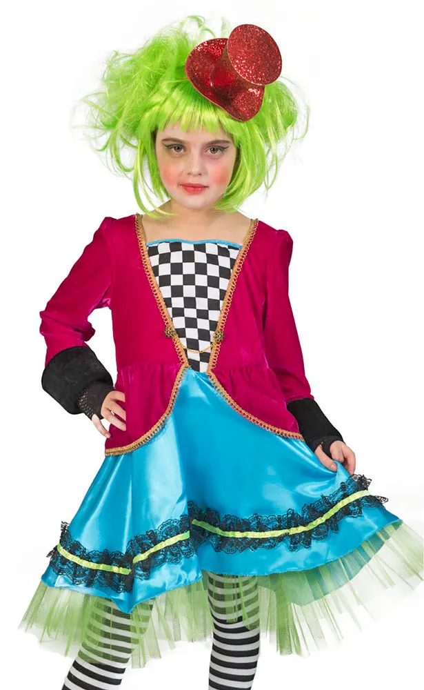 das-kost-mland-m-dchen-hutmacher-kost-m-gr-128-zirkus-kleid image 1