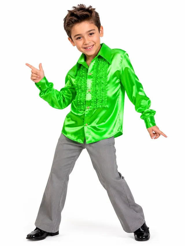 das-kost-mland-jungen-r-schenhemd-johnny-gr-n-satin image 1