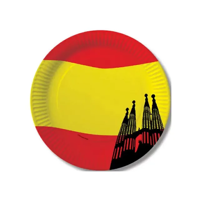 das-kost-mland-spanien-pappteller-flagge-sagrada-einweg image 1