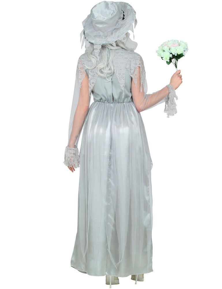 das-kost-mland-damen-geisterbraut-kost-m-kleid-hut-grau-gr-l image 4