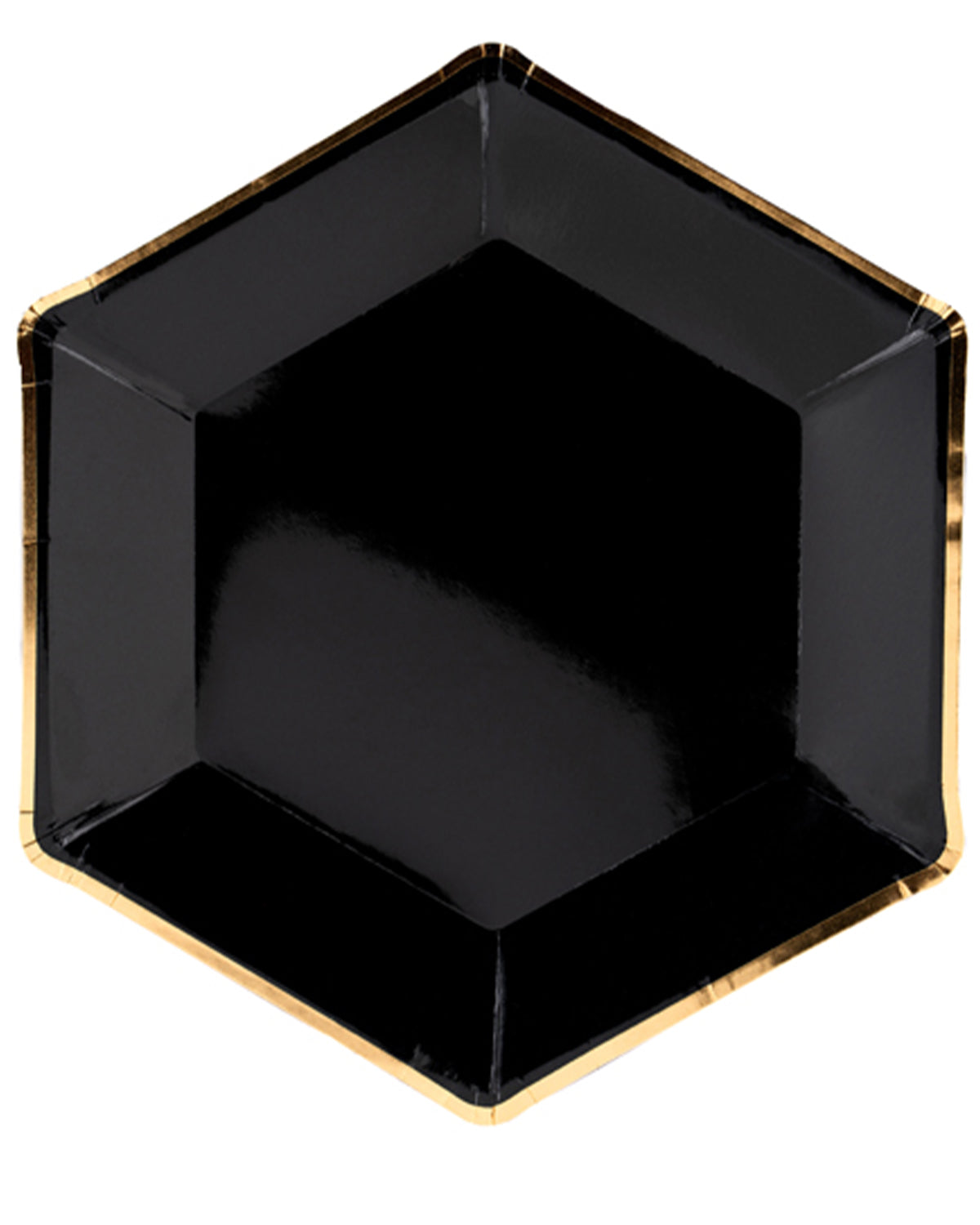 das-kost-mland-dekorationen-pappteller-let-s-celebrate-schwarz-gold-6-stk image 1