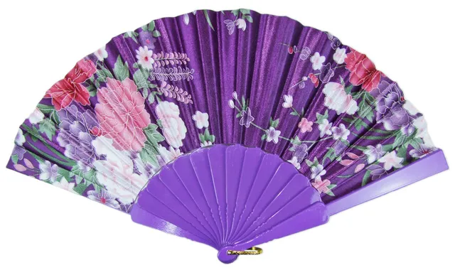 das-kost-mland-accessoires-f-cher-blumendruck-lila-handf-cher image 1
