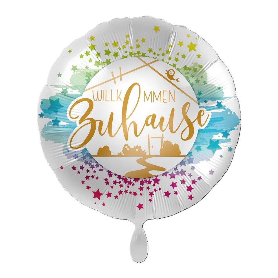 das-kost-mland-folienballon-willkommen-zuhause-sterne-43cm image 1