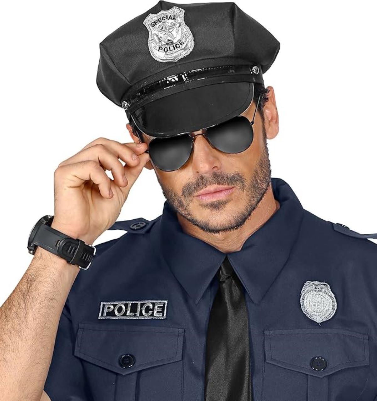 das-kost-mland-accessoires-polizei-m-tze-schwarz-verstellbar image 4