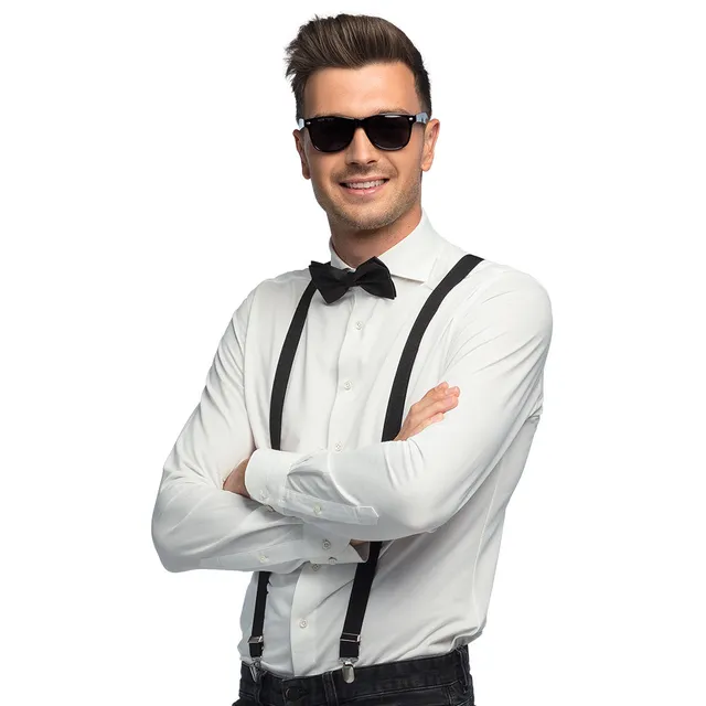 das-kost-mland-partyset-hosentr-ger-brille-fliege-schwarz image 1