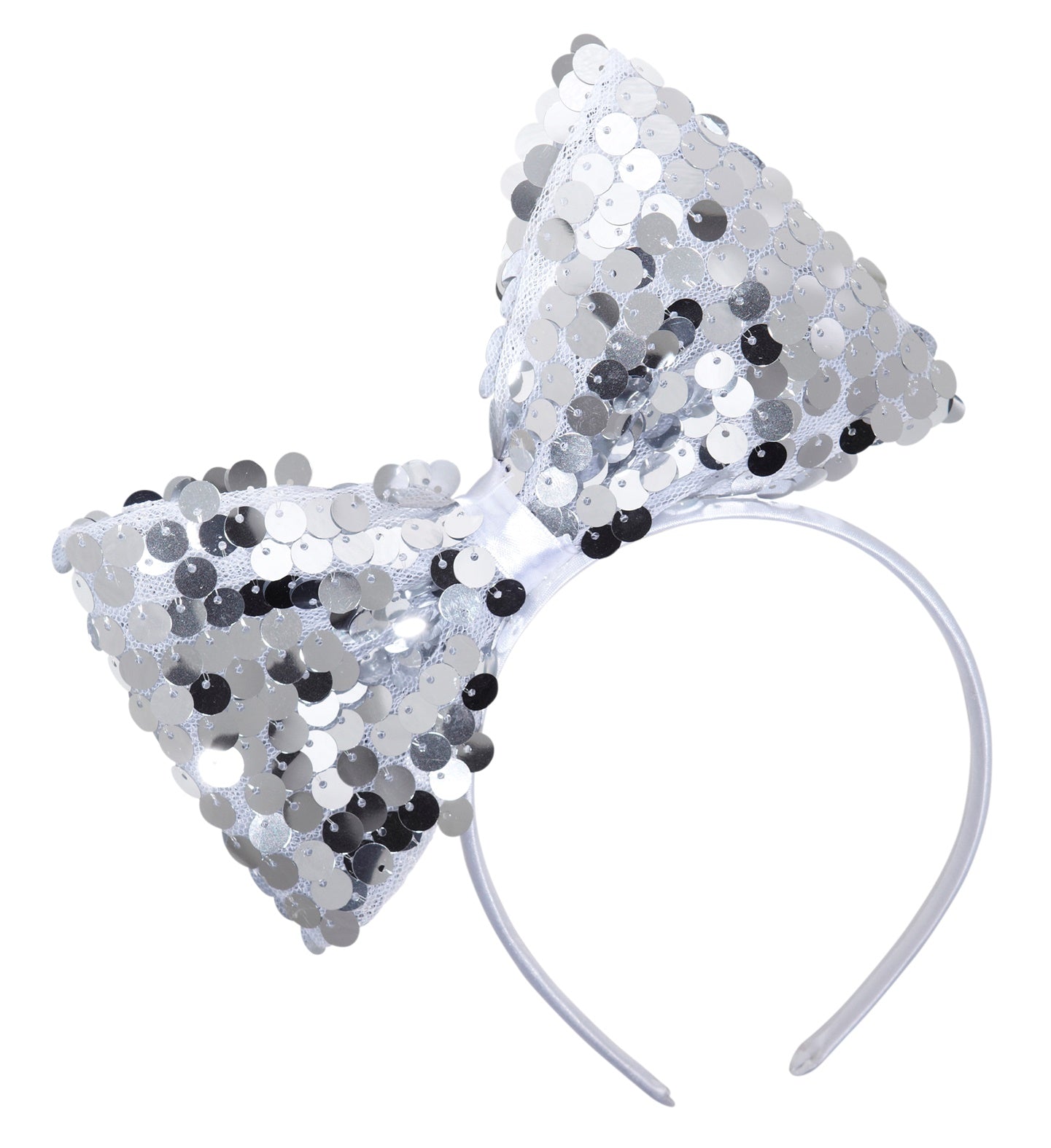 das-kost-mland-pailletten-haarreif-schleife-silber-glitzer image 1