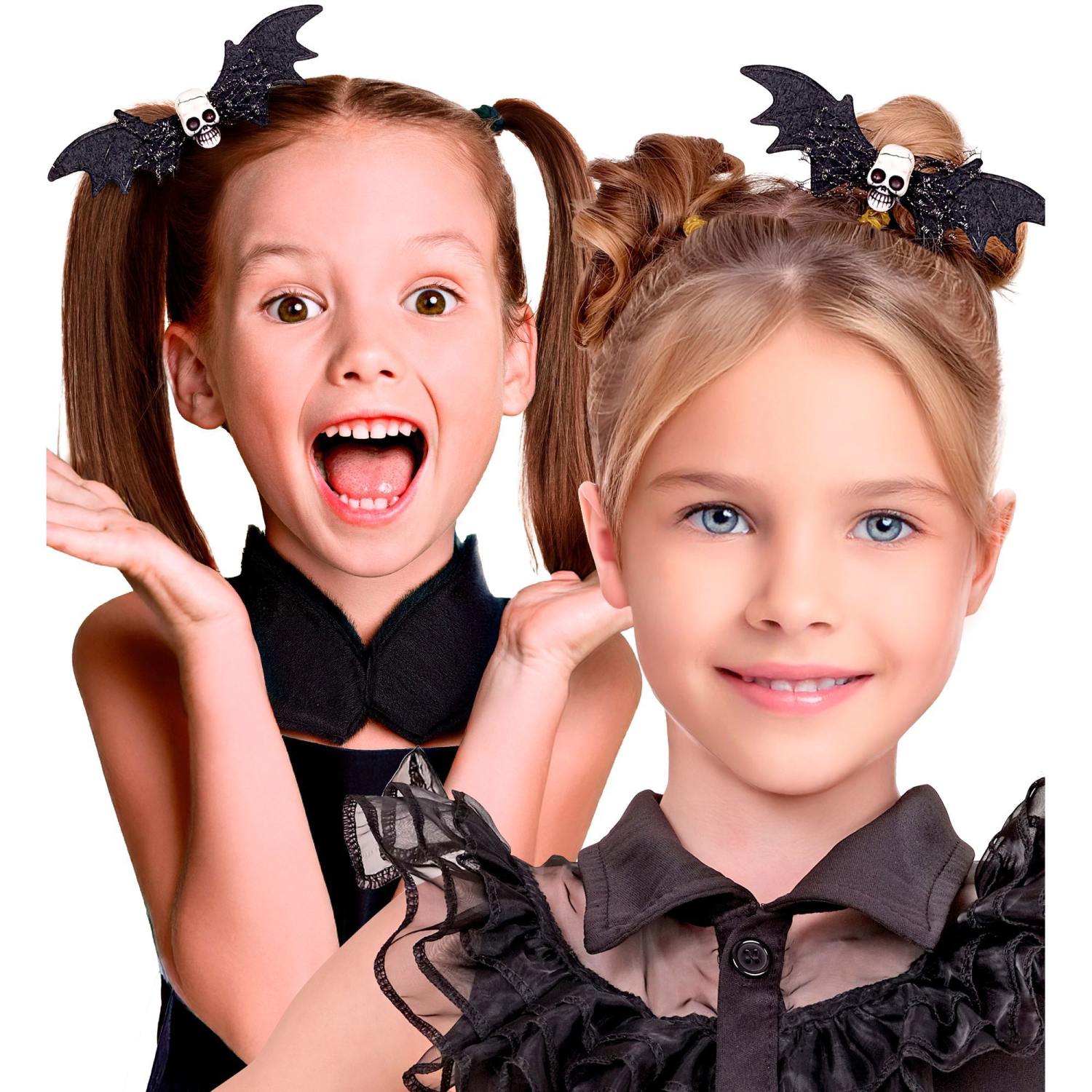 das-kost-mland-dekorationen-haarspange-fledermaus-totenkopf-schwarz image 5