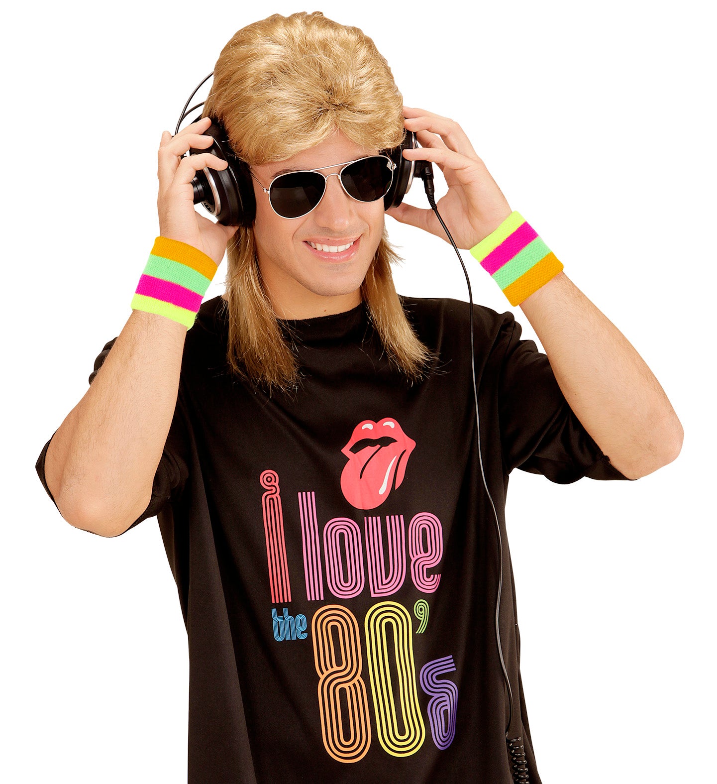 das-kost-mland-accessoires-80er-rockstar-vokuhila-per-cke-blond-mit-brille image 3