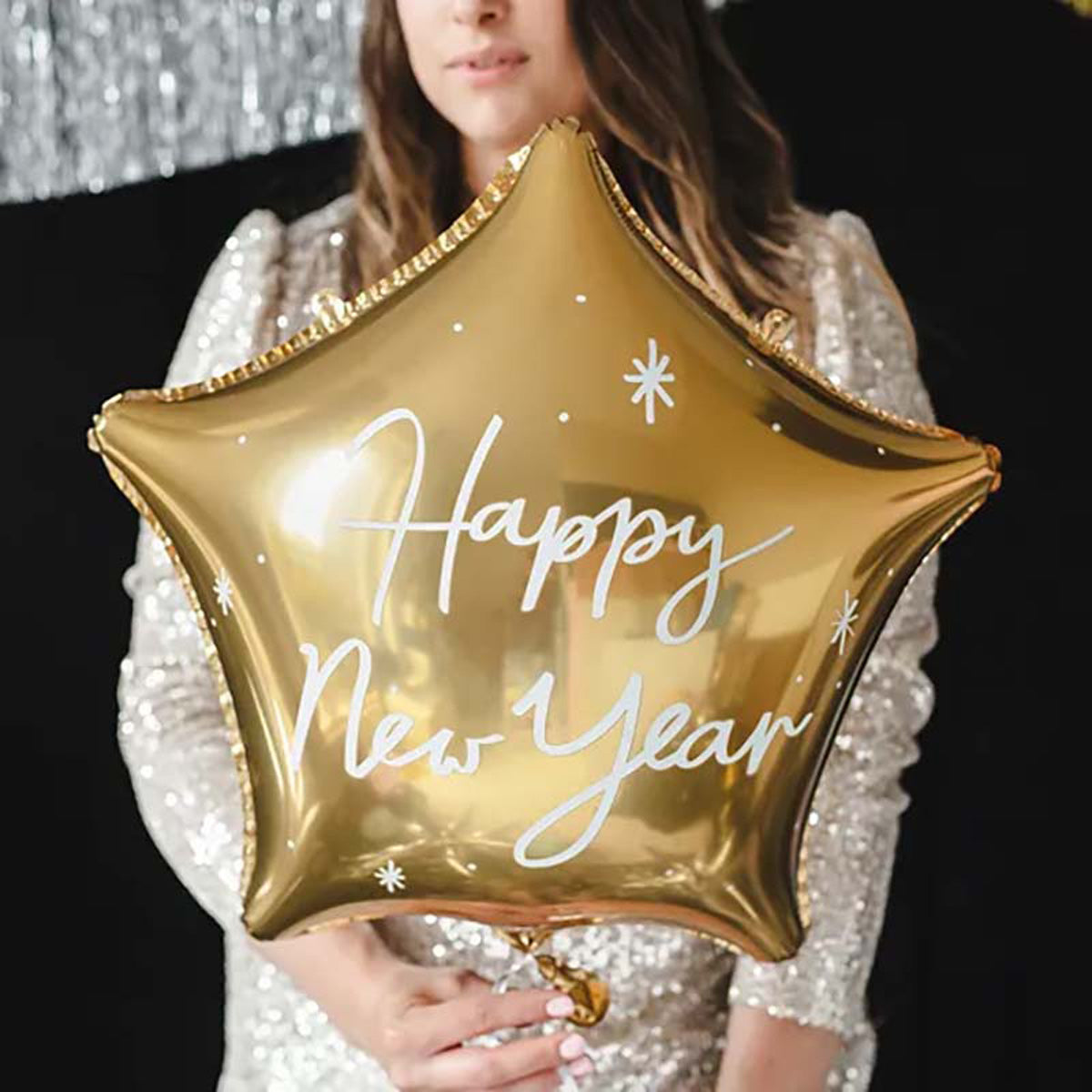 das-kost-mland-dekorationen-stern-folienballon-happy-new-year-gold-46cm image 2