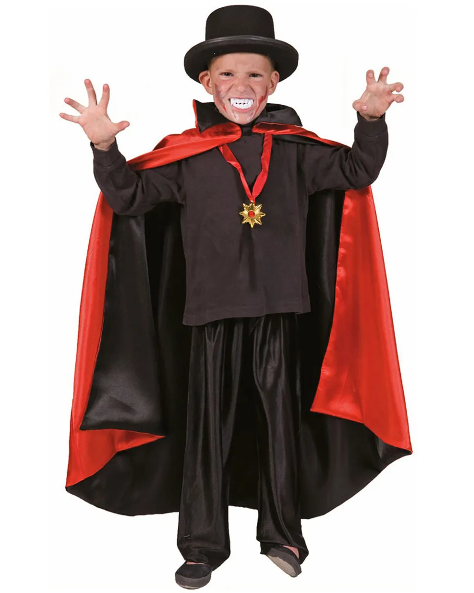 das-kost-mland-accessoires-vampir-umhang-kinder-rot-schwarz-satin image 1