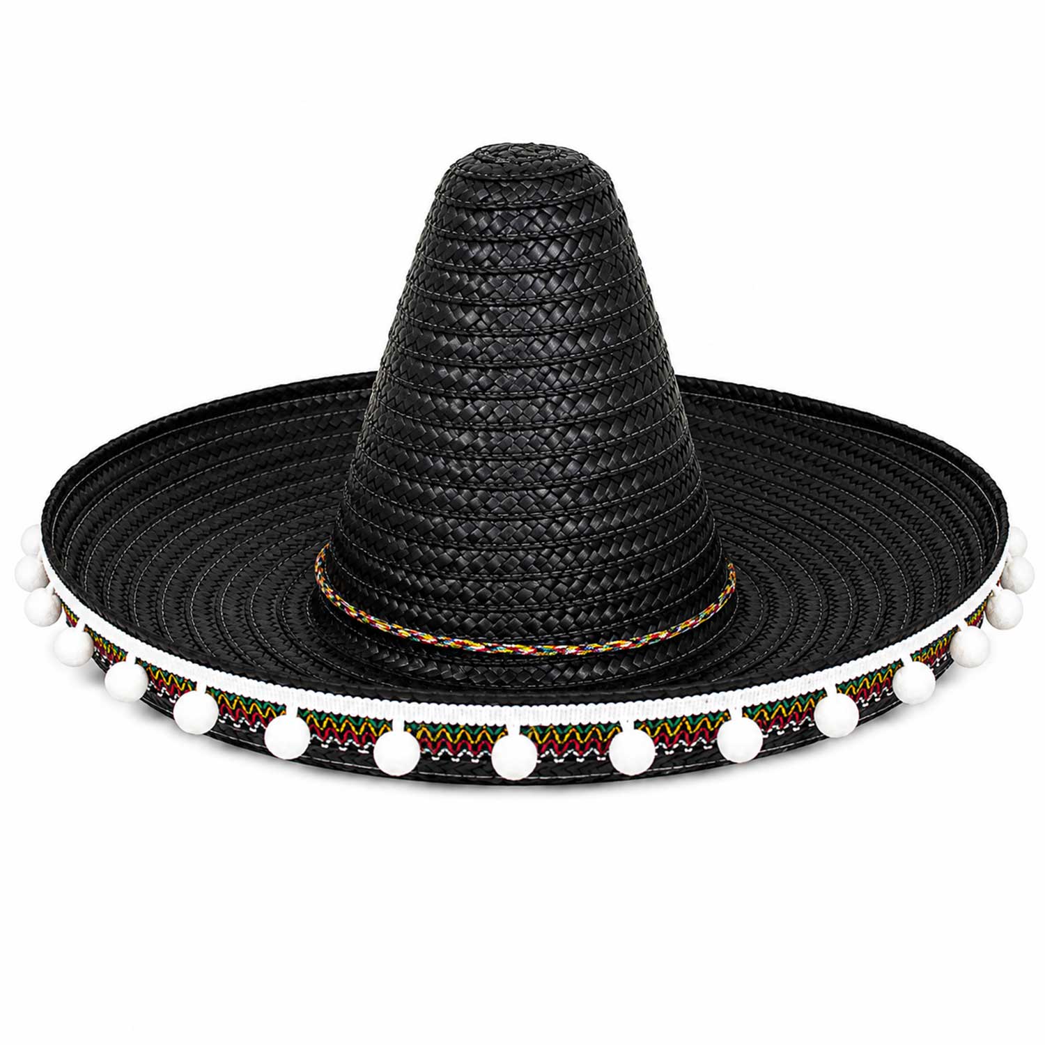 das-kost-mland-accessoires-kinder-mexikaner-sombrero-schwarz-25-cm-troddeln image 2