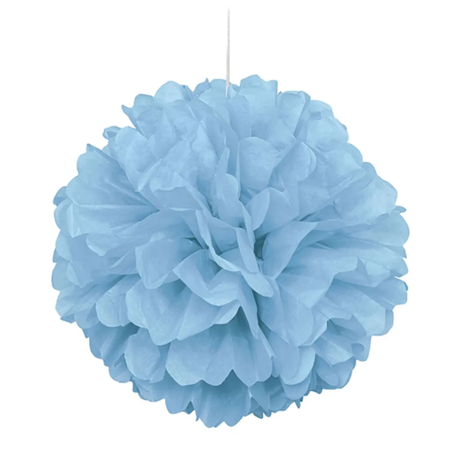 das-kost-mland-fluffy-wabenball-40cm-papierball-hellblau image 1