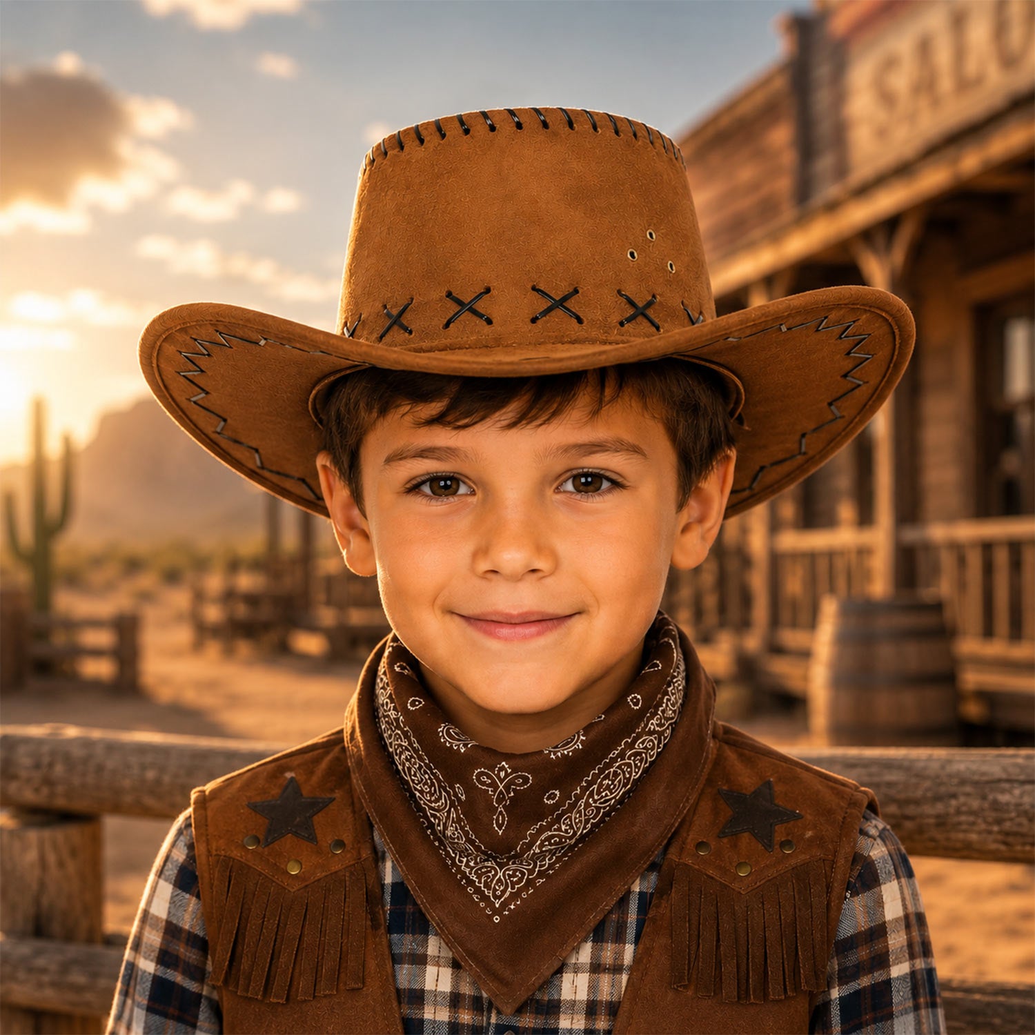 das-kost-mland-accessoires-cowboyhut-ziern-hte-kinderhut-braun image 3