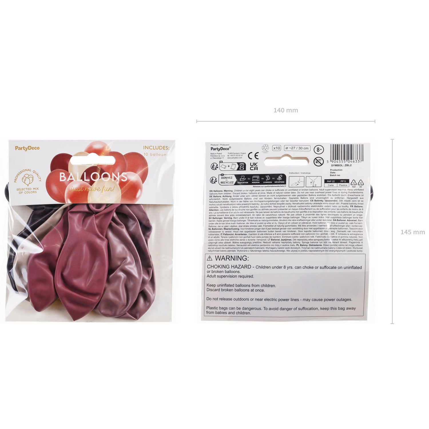 das-kost-mland-dekorationen-luftballon-set-10-stk-rosa-mix-30cm image 2