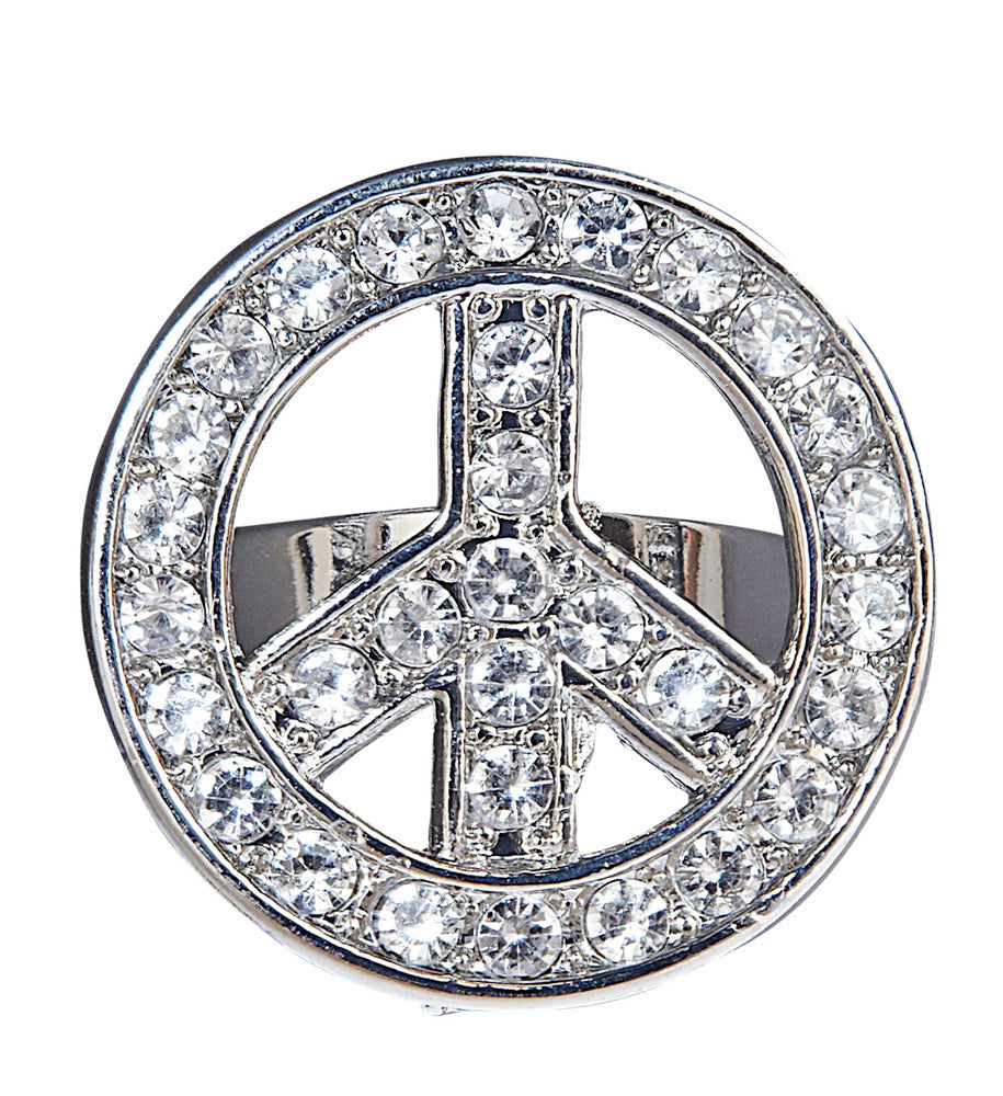 strass-ring-peace-zeichen-silber-70er-hippie-kost-mschmuck image 1