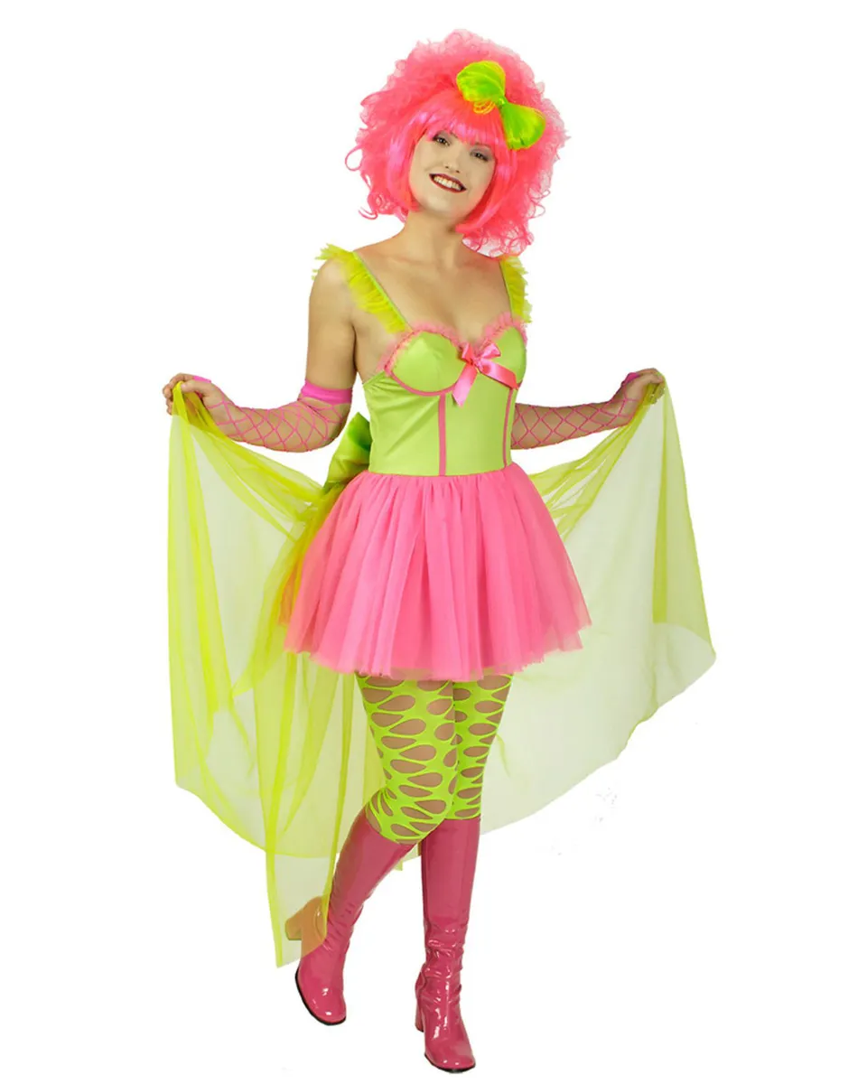 das-kost-mland-damen-disco-rave-kost-m-36-38-neon-t-llkleid image 1