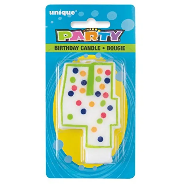 das-kost-mland-zahlenkerze-polka-dots-4-geburtstagskerze image 1