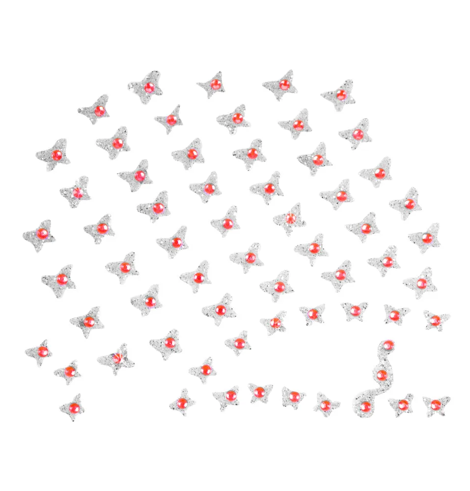 das-kost-mland-accessoires-glitzer-sticker-rot-gesicht-haar image 1