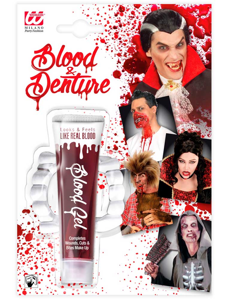 das-kost-mland-accessoires-kunstblut-tube-28-ml-mit-vampirgebiss image 2