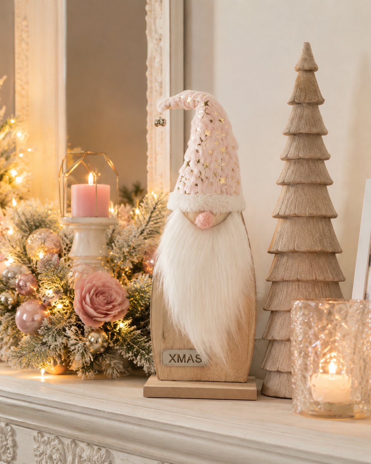 das-kost-mland-accessoires-weihnachtsmann-holz-rosa-14x40cm image 4