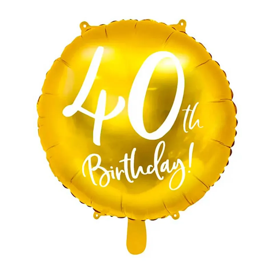 das-kost-mland-40th-birthday-folienballon-gold-45-cm image 1
