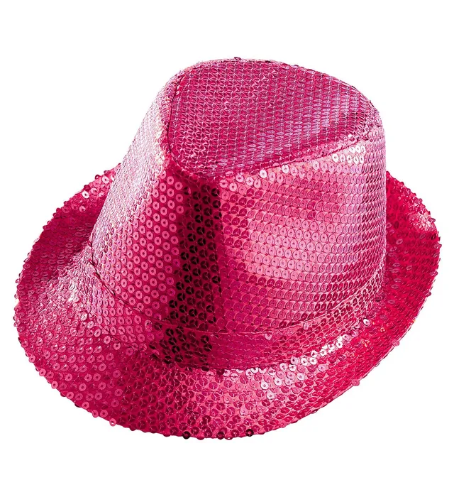 das-kost-mland-accessoires-pailletten-hut-fedora-pink-einheitsgr-e image 1