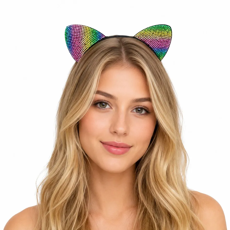das-kost-mland-rainbow-katzenohren-haarreif-glitzer-bunt image 1