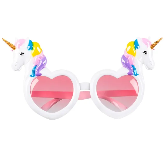 partybrille-einhorn-weiss-herzform-rosa-gl-ser image 1