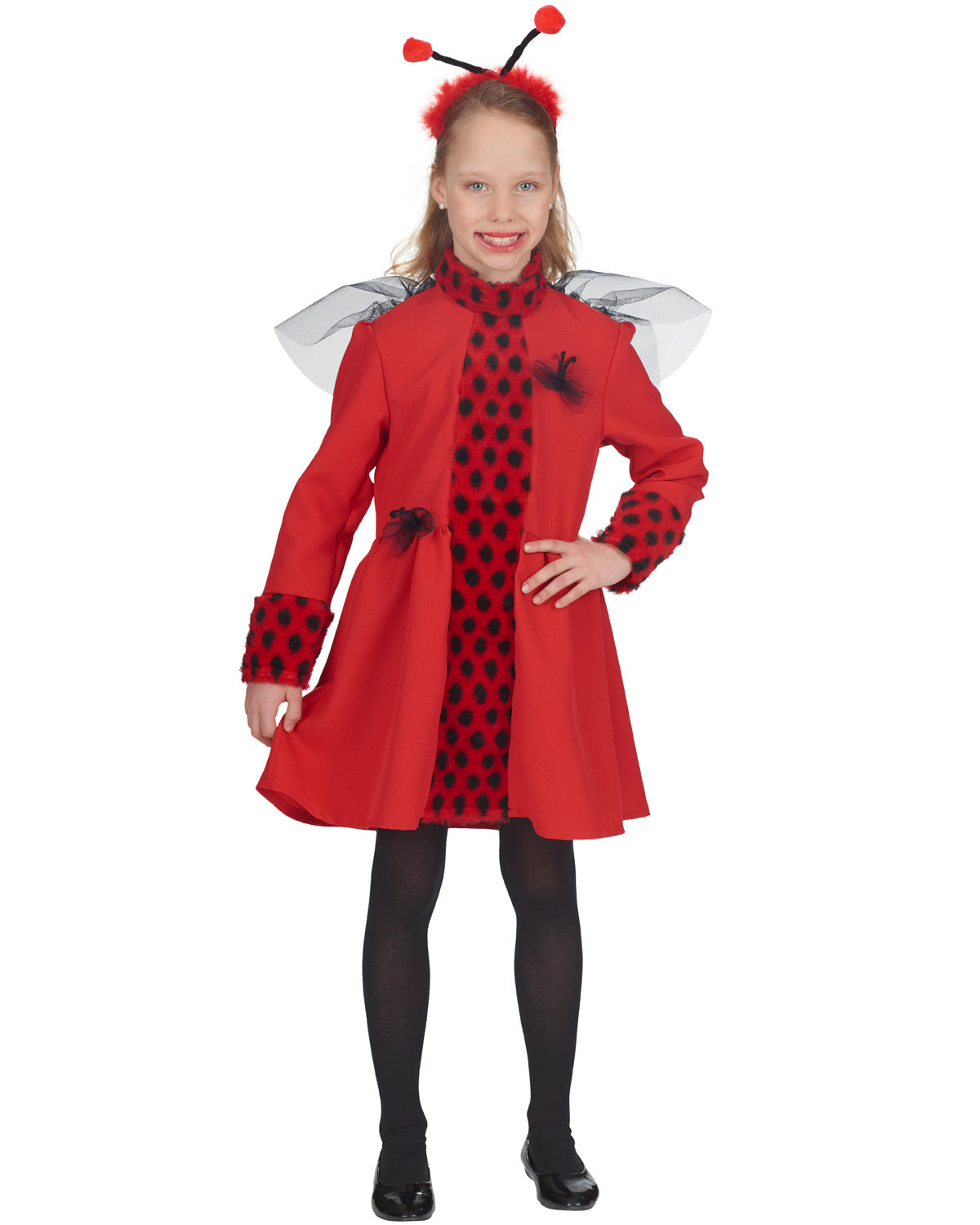 das-kost-mland-m-dchen-marienk-fer-kost-m-kleid-gr-128-mit-fl-gel image 2