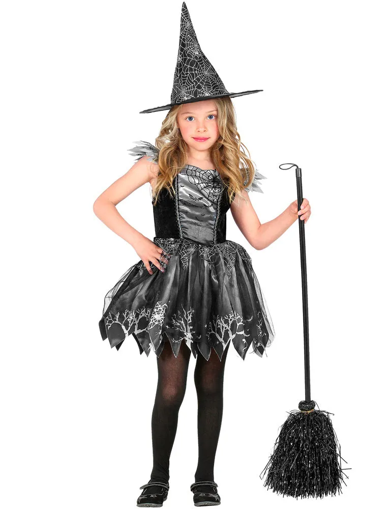 das-kost-mland-glitzer-hexe-kinderkost-m-2-tlg-schwarz-silber image 1