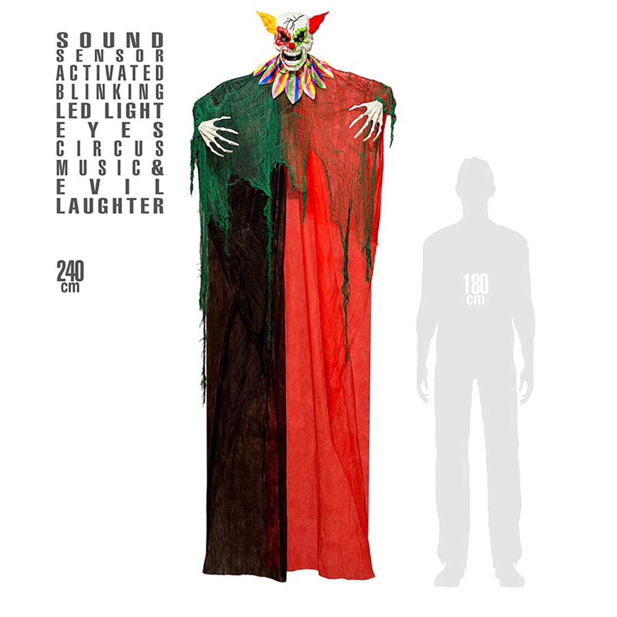 das-kost-mland-deko-h-ngefigur-horrorclown-240cm-sound-blink image 2