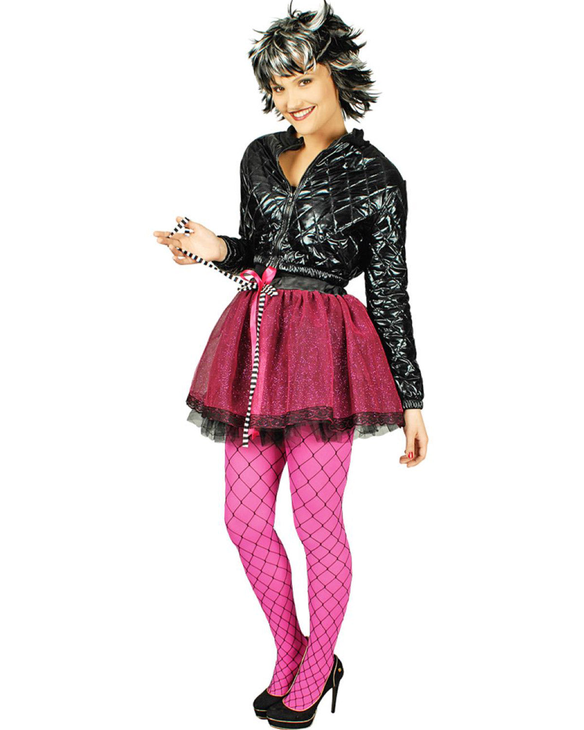 das-kost-mland-tutu-annabelle-petticoat-rock-pink-schwarz-glitzer image 3