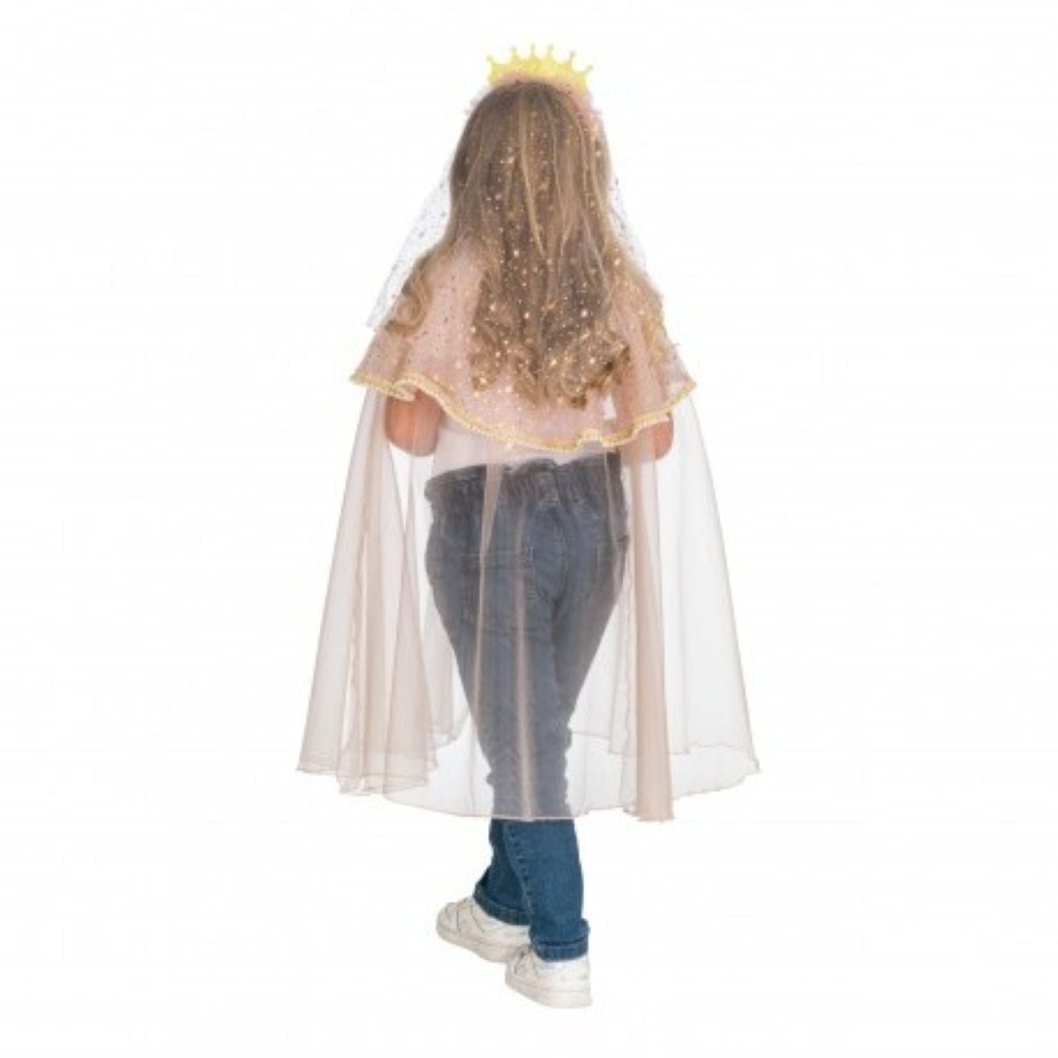 das-kost-mland-prinzessin-glitzer-umhang-rosa-mit-krone-75-cm image 2