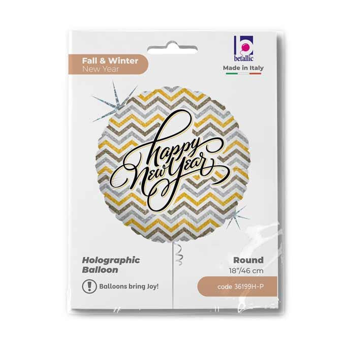 das-kost-mland-folienballon-happy-new-year-chevron-holo-46cm image 2