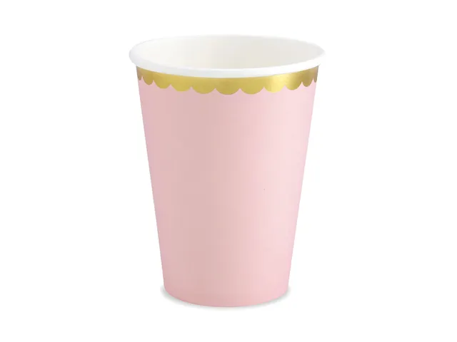 das-kost-mland-pappbecher-goldrand-220ml-rosa-6-st-ck image 1