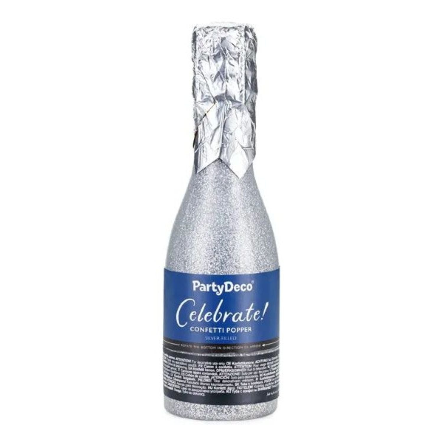 das-kost-mland-dekorationen-konfettishooter-champagnerflasche-silber image 2