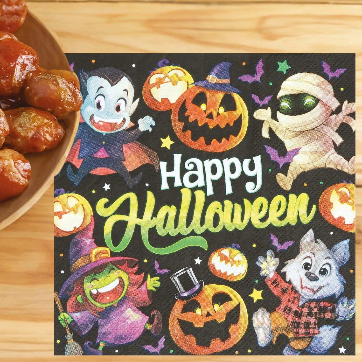 das-kost-mland-kleine-monster-halloween-servietten-20-stk image 2