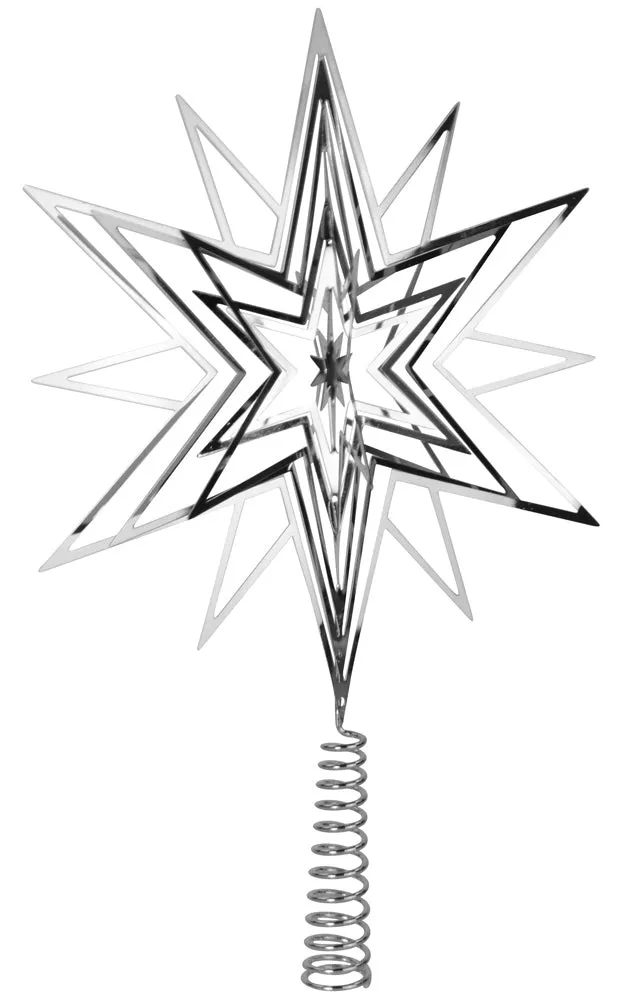 riffelmacher-17859-christbaumspitze-stern-33-cm-silber-metall image 1