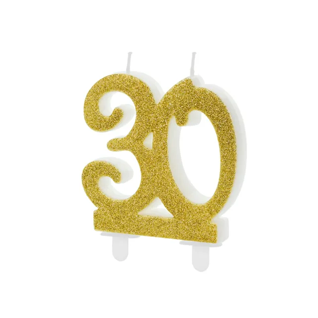 das-kost-mland-dekorationen-geburtstagskerze-glitter-gold-30-10cm image 1