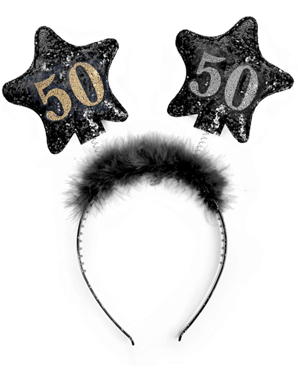 das-kost-mland-accessoires-haarreif-mit-sternen-50-schwarz-geburtstag image 1