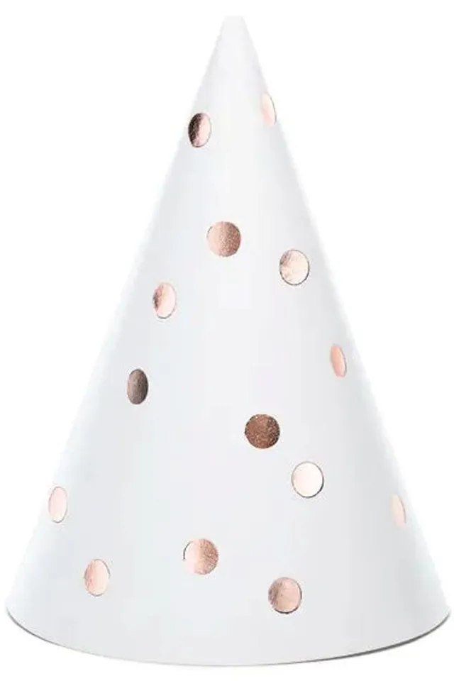 das-kost-mland-accessoires-partyhut-6stk-wei-dots-16cm image 1